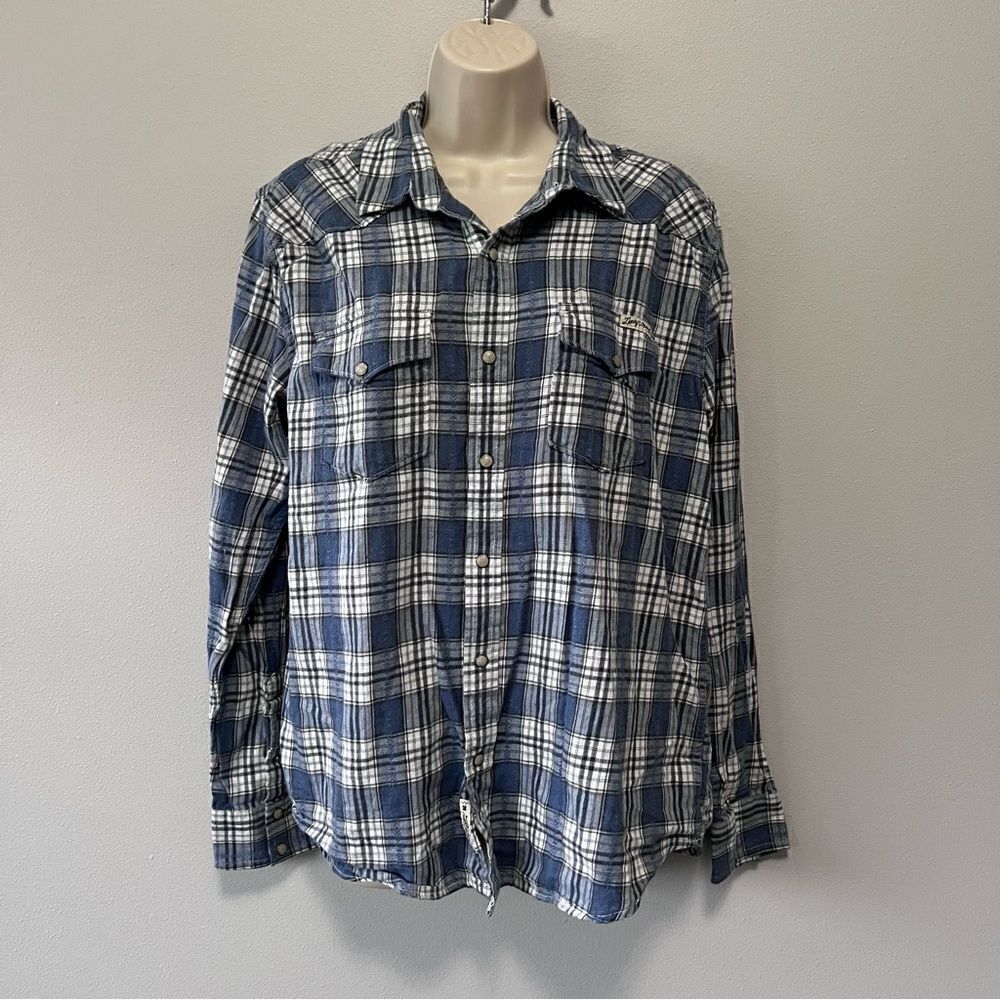 Lucky Brand Men's Western Button Down Long Sleeve Snap Shirt Size M